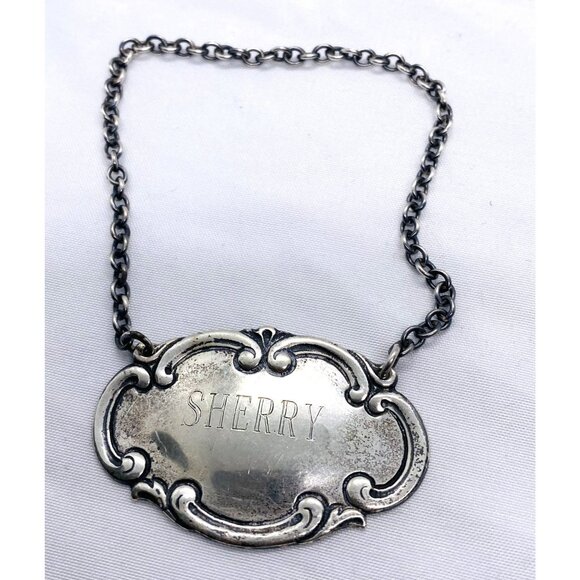 Tiffany & Co Makers Sterling Silver 925 Sherry Decanter Bottle Tag